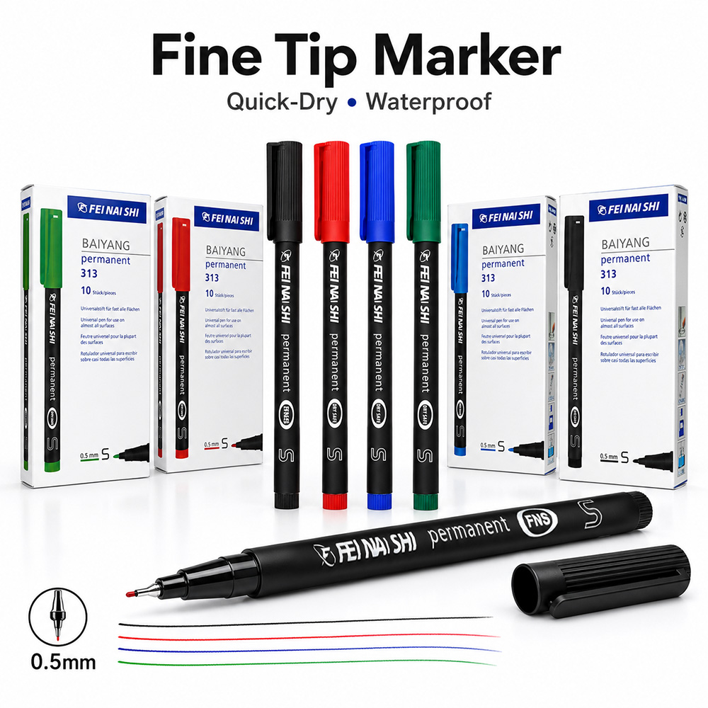 Correction Pen Fine - 4/12 قطعة أقلام تحديد دائمة برأس