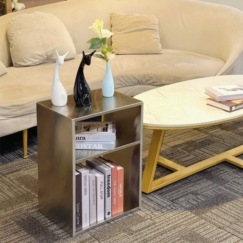 Magazine Holder Rack - طاولة قهوة من الفولاذ المقاوم للصدأ