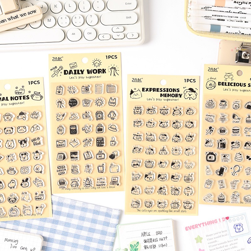مجموعة طوابع شفافة صغيرة لطيفة - مراجعة Rubber Date Stamp وسعره