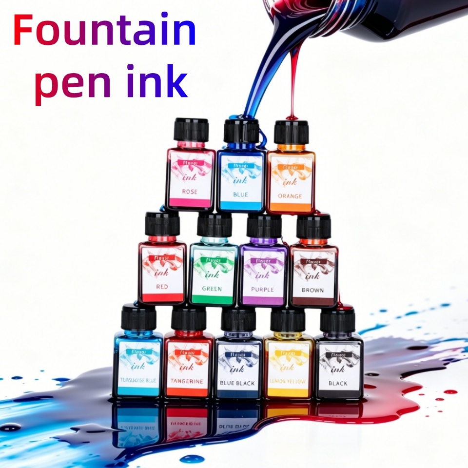 حبر أقلام حبرية بـ 12 لونًا، 2 - مراجعة Fountain Pen Bottled Ink وسعره